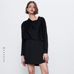 Zara gathered waist dress little black dress
